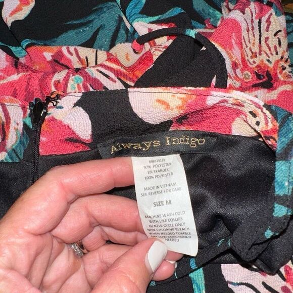 Always Indigo Floral Halter Romper - Picture 3 of 5